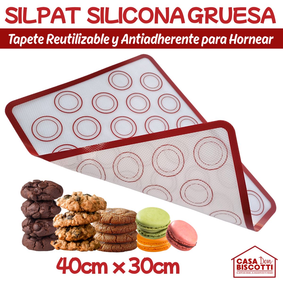 Silpat Grueso de Silicona 40x30cm para horno Silpack Antiadherente, marca GENERICO - Foto Principal