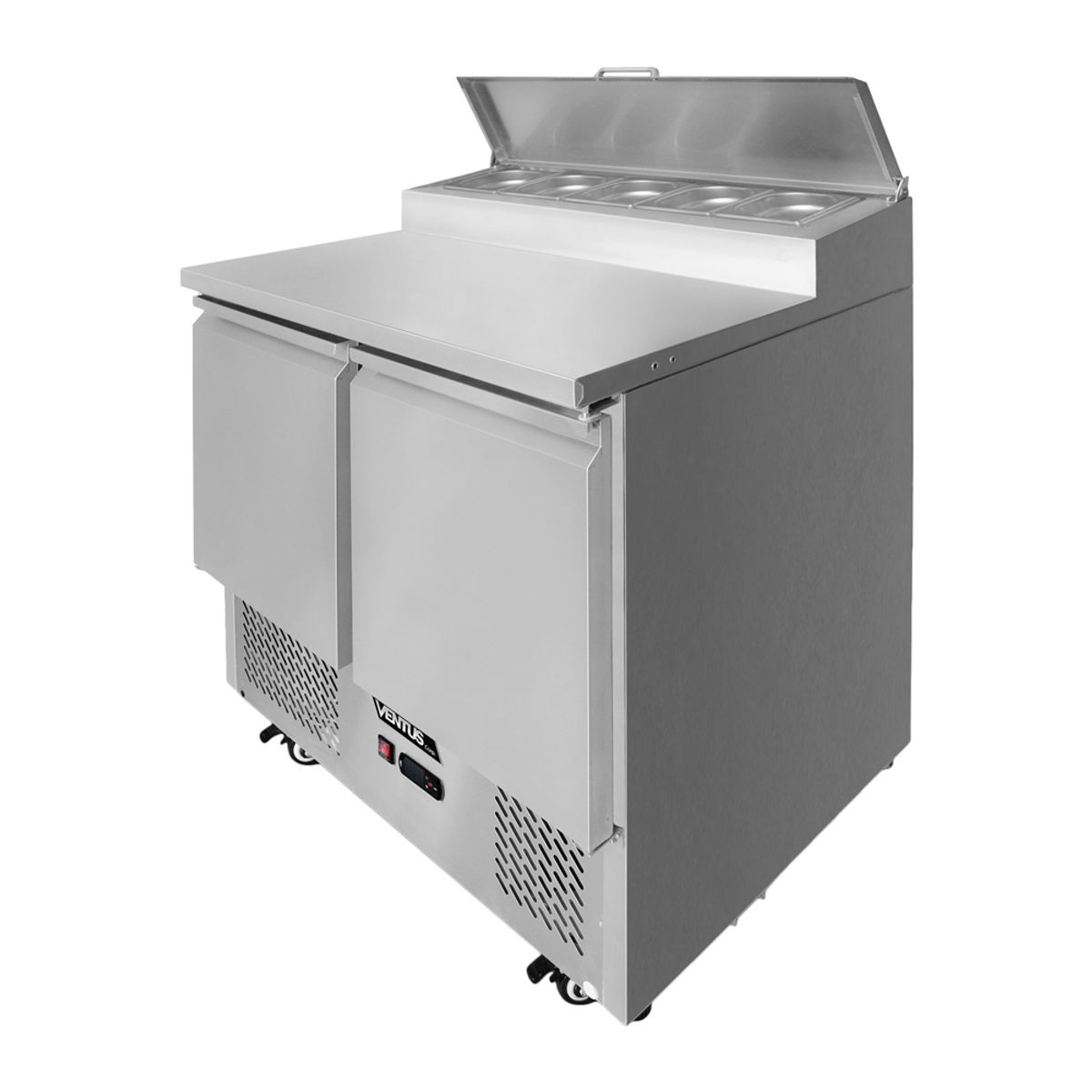 VENTUS - Mesa Ensaladera Acerada con 2 puertas, VMRSL-370 - Ventus