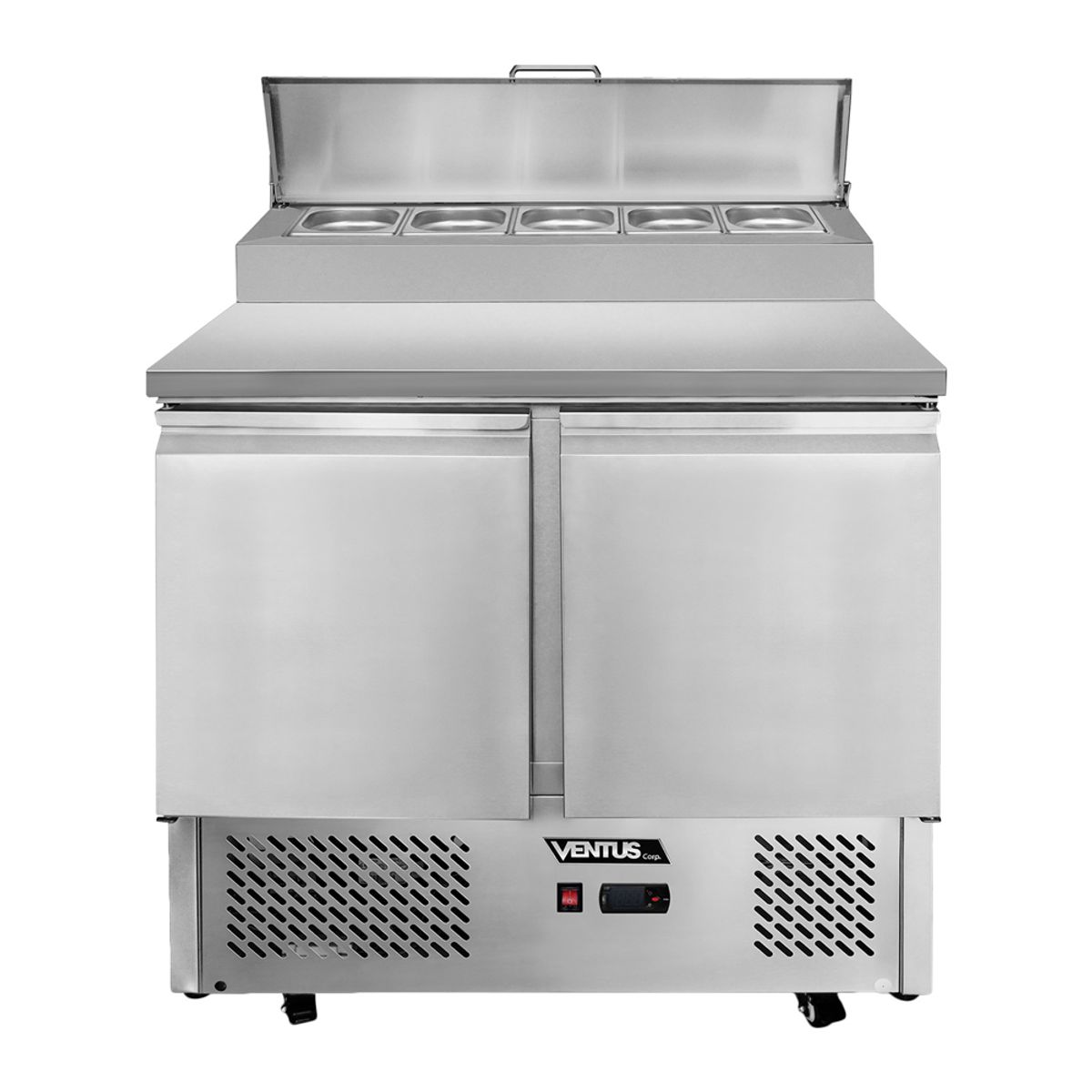 VENTUS - Mesa Ensaladera Acerada con 2 puertas, VMRSL-370 - Ventus