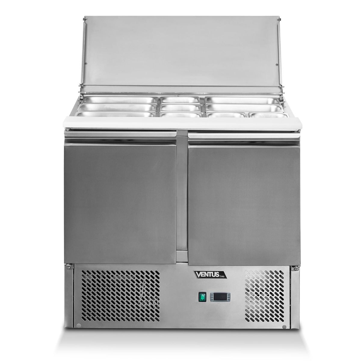 VENTUS - Mesa Ensaladera Acerada con 2 puertas, VMRSL-380 - Ventus