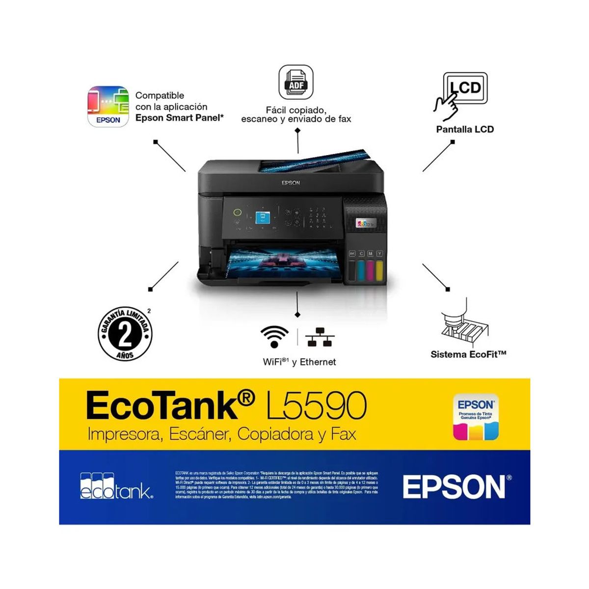 EPSON - IMPRESORA L5590 A4 Epson MULTIFUNCIONAL ADF USB WIFI LAN RAPIDA