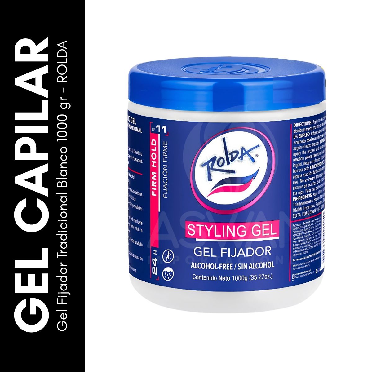 GENERICO - Gel Fijador Tradicional Blanco 1000 gr - ROLDA