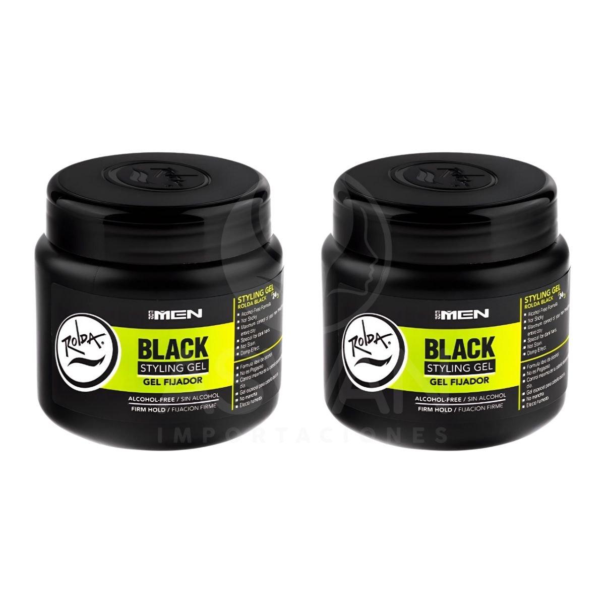 GENERICO - Pack x2 Gel Fijador Sin Alcohol Black 120 gr - ROLDA