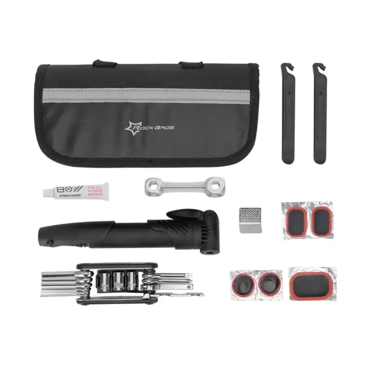 ROCKBROS - Kit de Herramientas para bicicletas con Inflador Rockbros multifuncionales 16 en 1