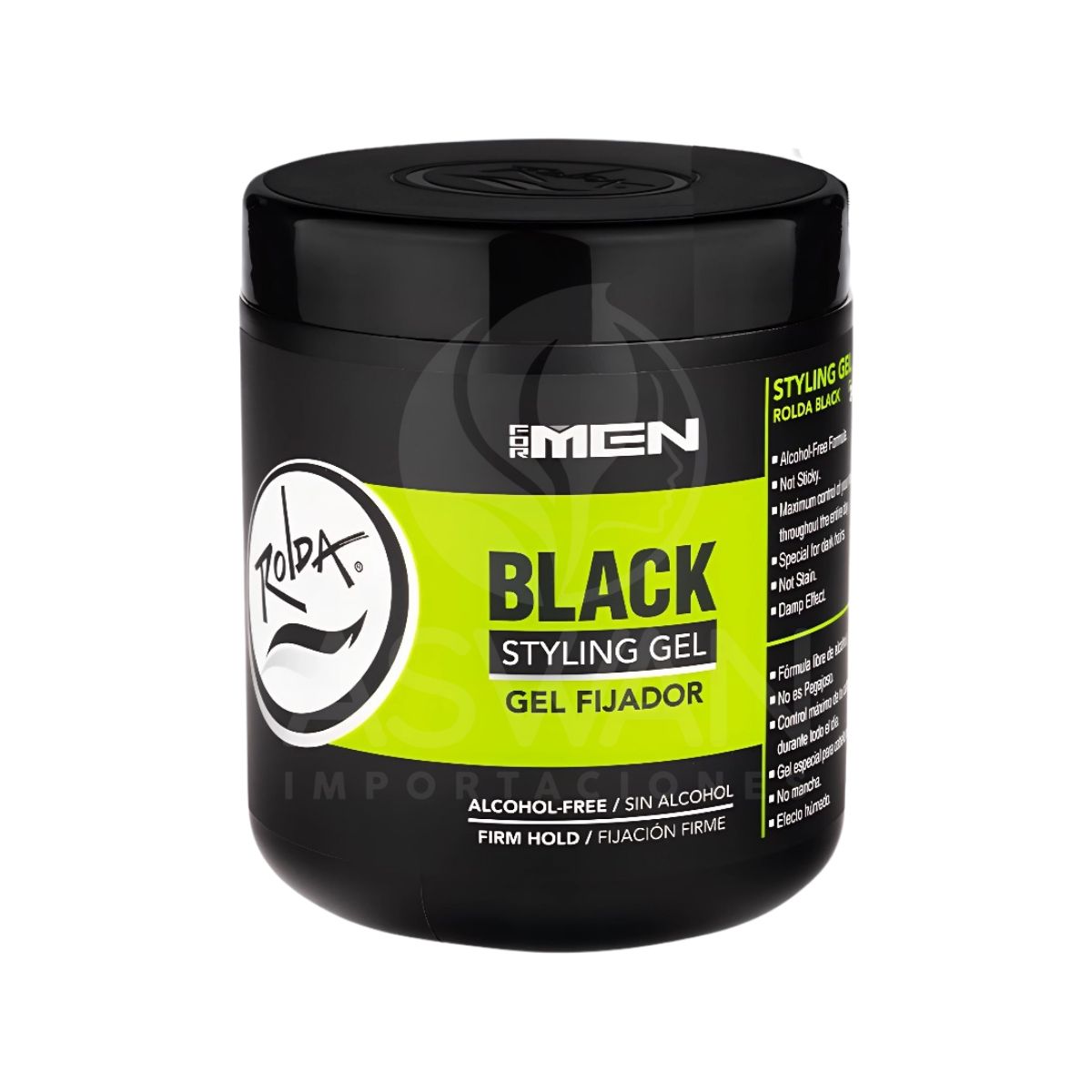 GENERICO - Gel Fijador Sin Alcohol Black 500 gr - ROLDA