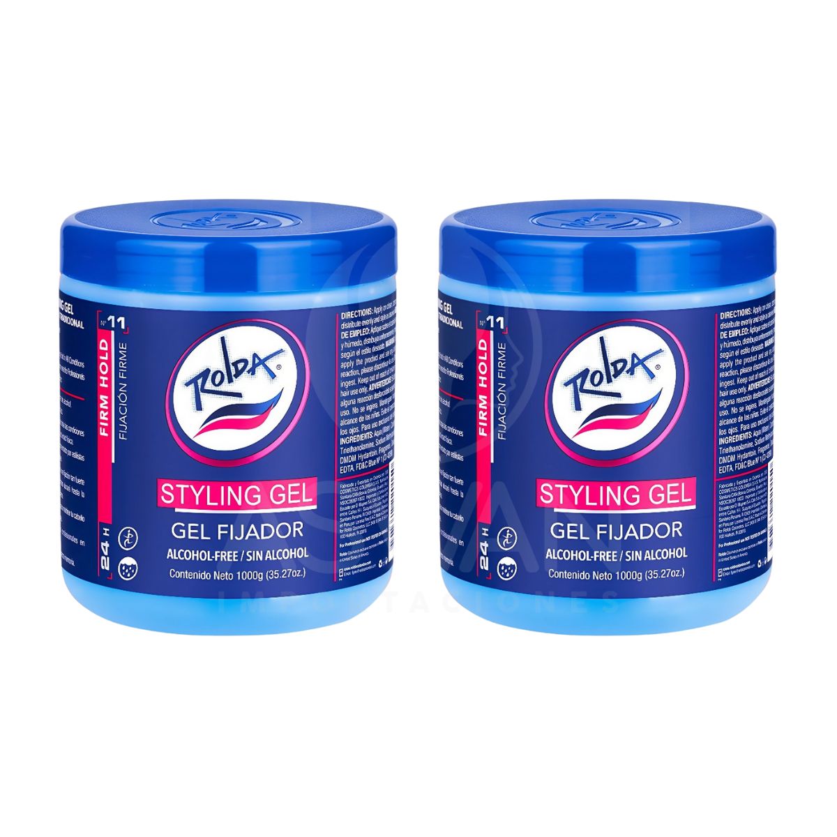 GENERICO - Pack x2 Rolda Gel Fijador Tradicional Azul  1000 gr - ROLDA