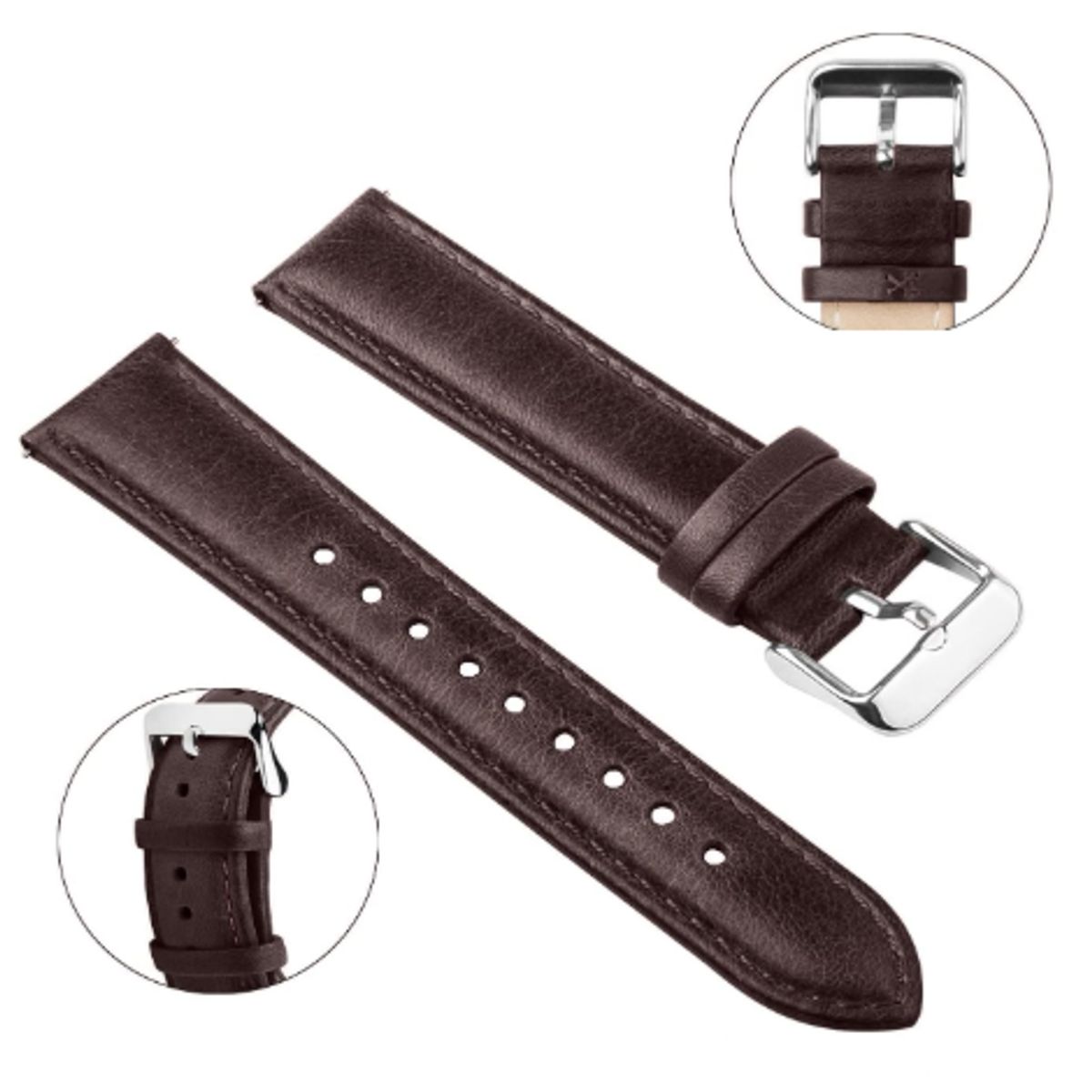 GENERICO - Correa Cuero para Samsung Watch 20mm - MARRON