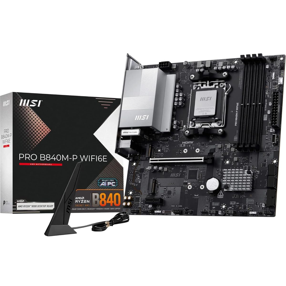 MSI - Motherboard MSI PRO B840M-P WIFI6E Chipset AMD B840 Socket AMD AM5 mATX