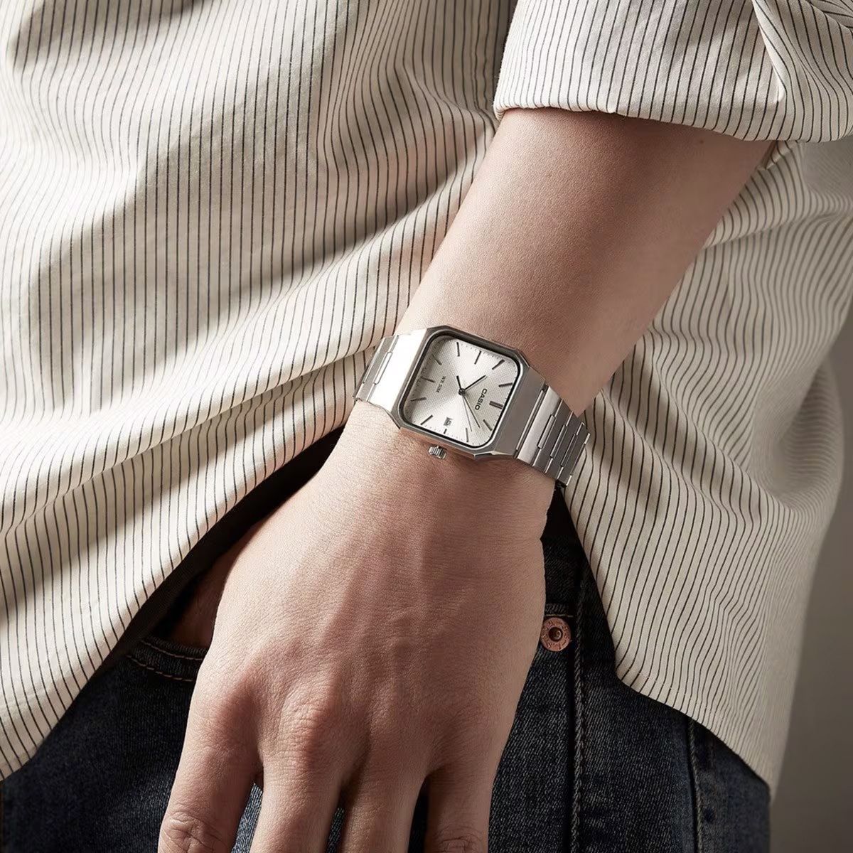 CASIO - RELOJ CASIO ORIGINAL MTP-B185D BLANCO  CAS-91