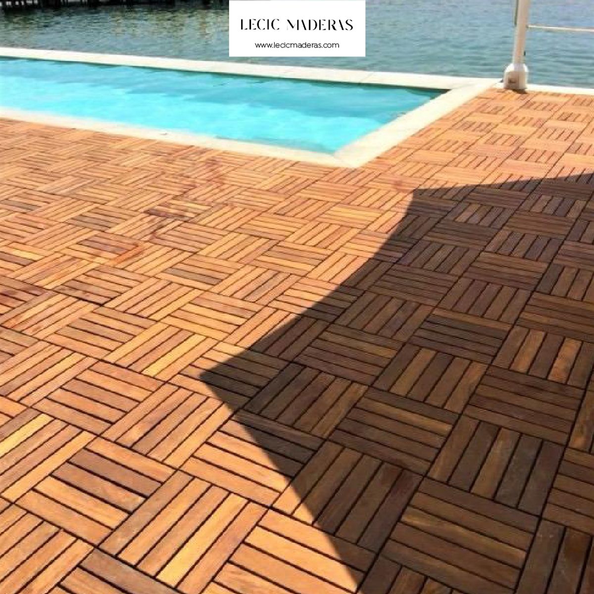 GENERICO - BALDOSAS DE DECK MADERA SOLIDA SHIHUAHUACO DE 5 LISTONES CON ACABADO POR CAJA DE 9 UNIDADES (0.81m2)