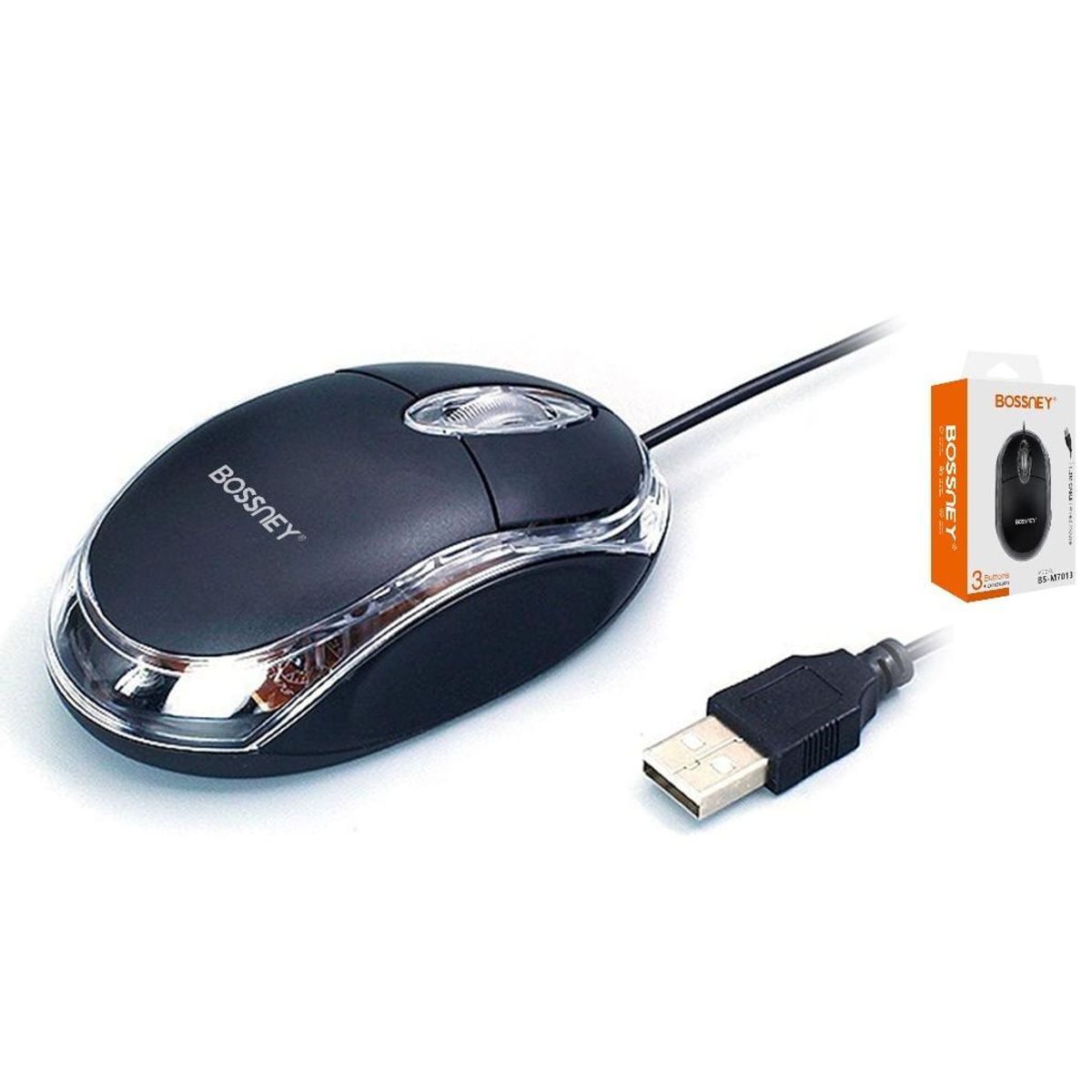 GENERICO - Mouse Optico USB Con Cable 3 Botones Portatil Para PC Escritorio Hogar