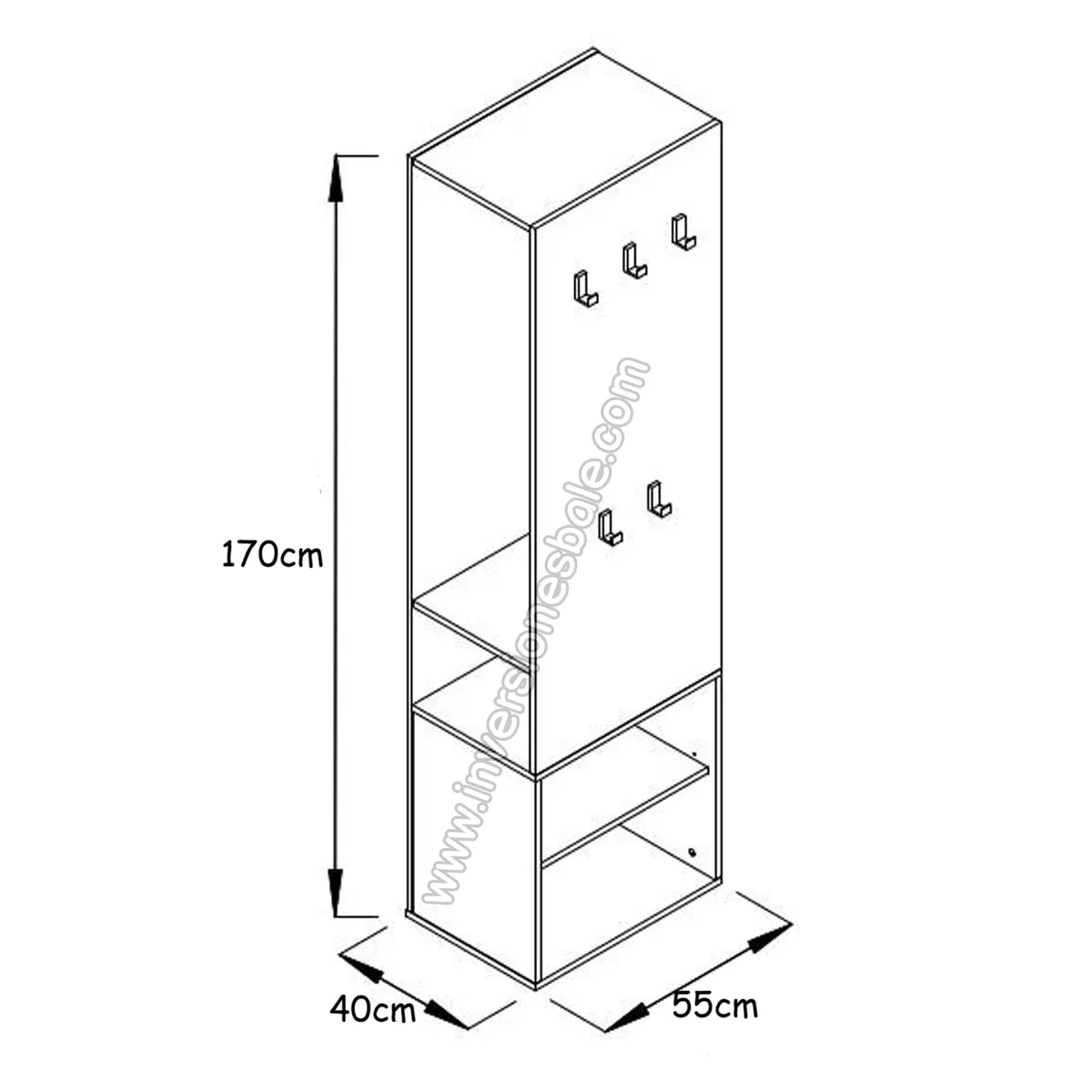 DIBA MUEBLES - Armario Abierto con Perchero Moderno Zelma DIBA Muebles
