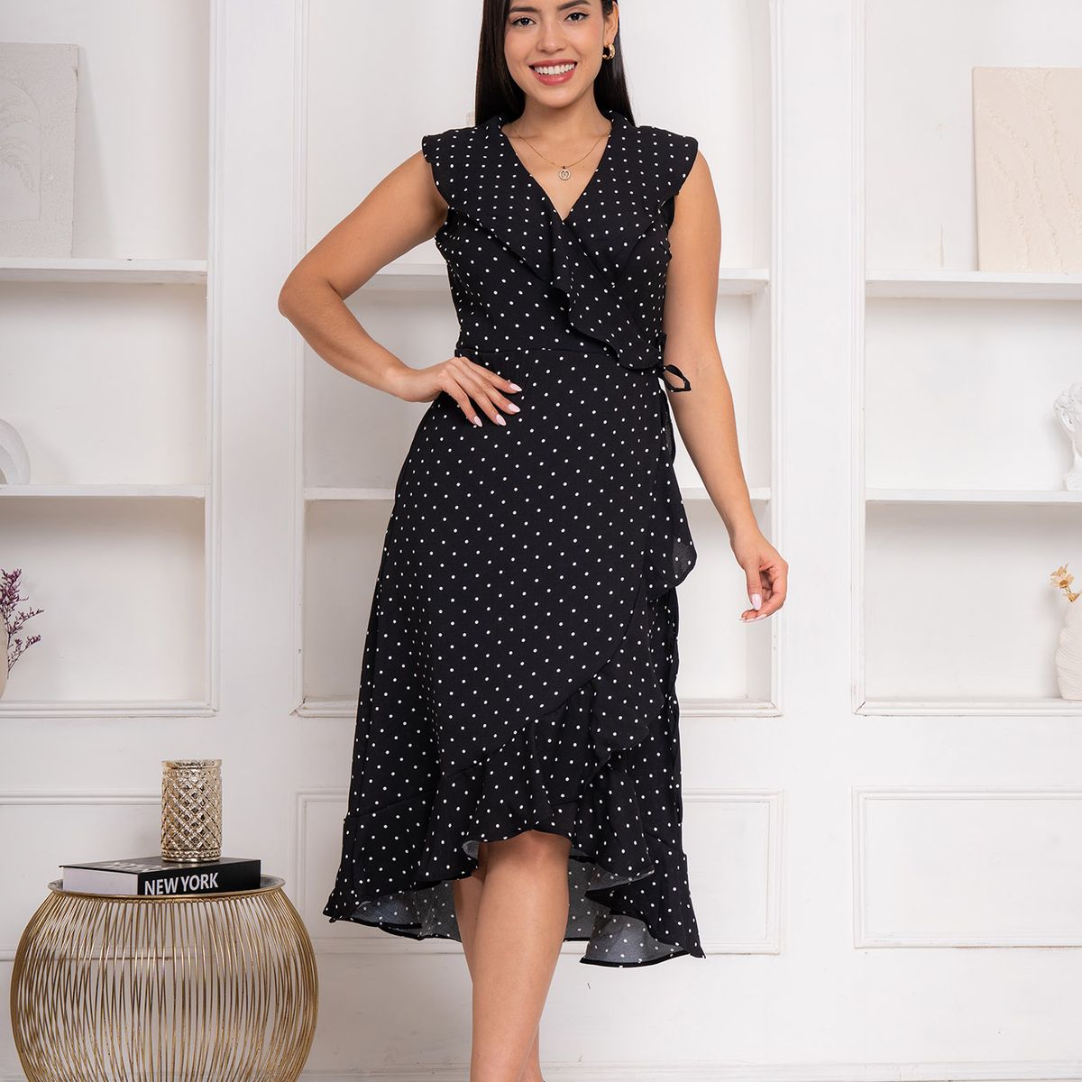 ARMA TU LOOK - VESTIDO MACARENA ENVOLVENTE DE BOLITAS POLKA DOTS