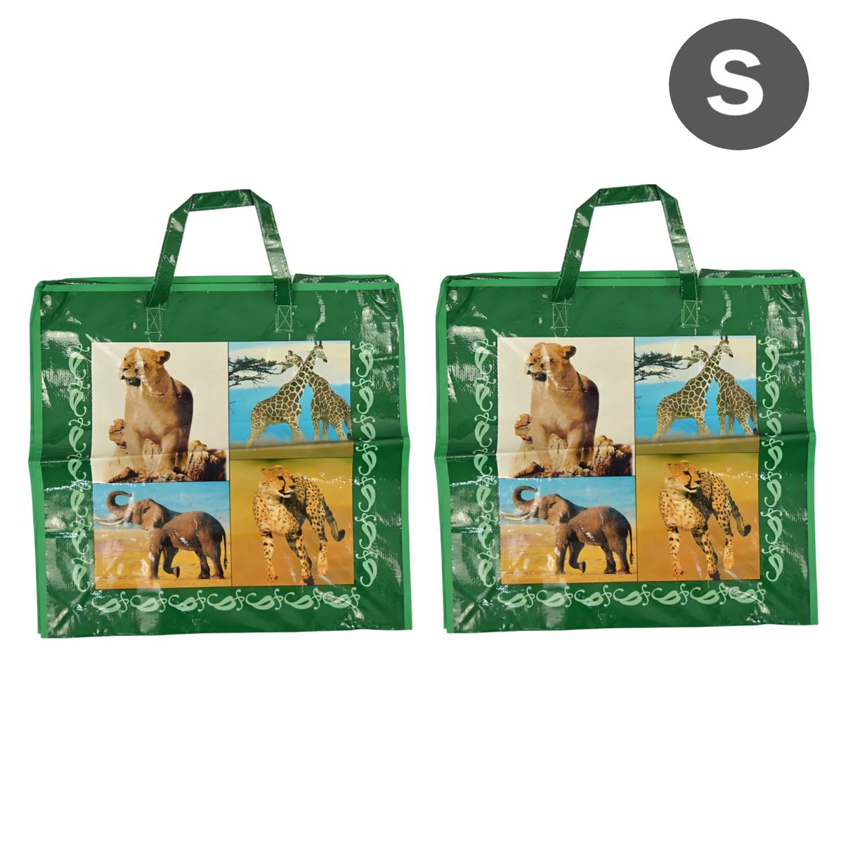 GENERICO - Pack x2 bolsas con cierre de 44cm x 40cm con diseño - Pequeño