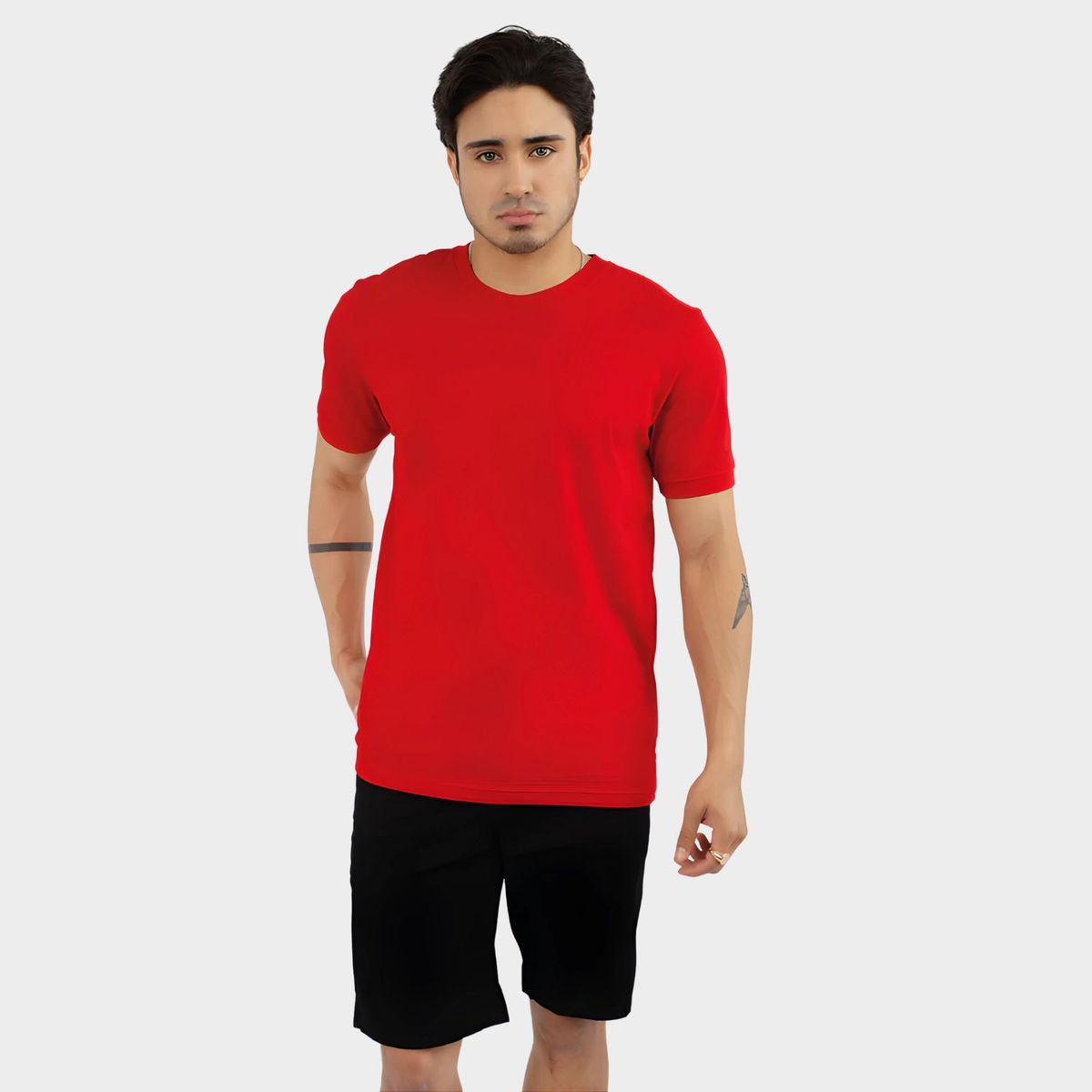 PAPIROS DENIM - Polo Básico para Hombre Cuello Redondo Papiros Denim 100% Algodón Jersey