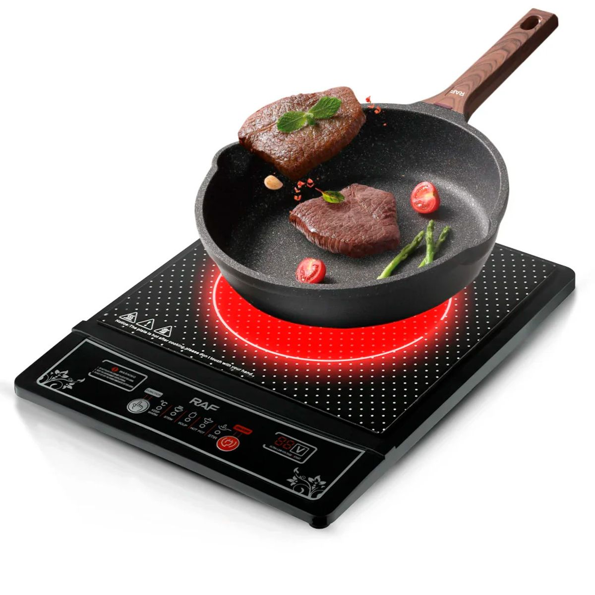 RAFF - Raf R.8015 Cocina De Inducción 1 Hornilla Pantalla Led 2000w