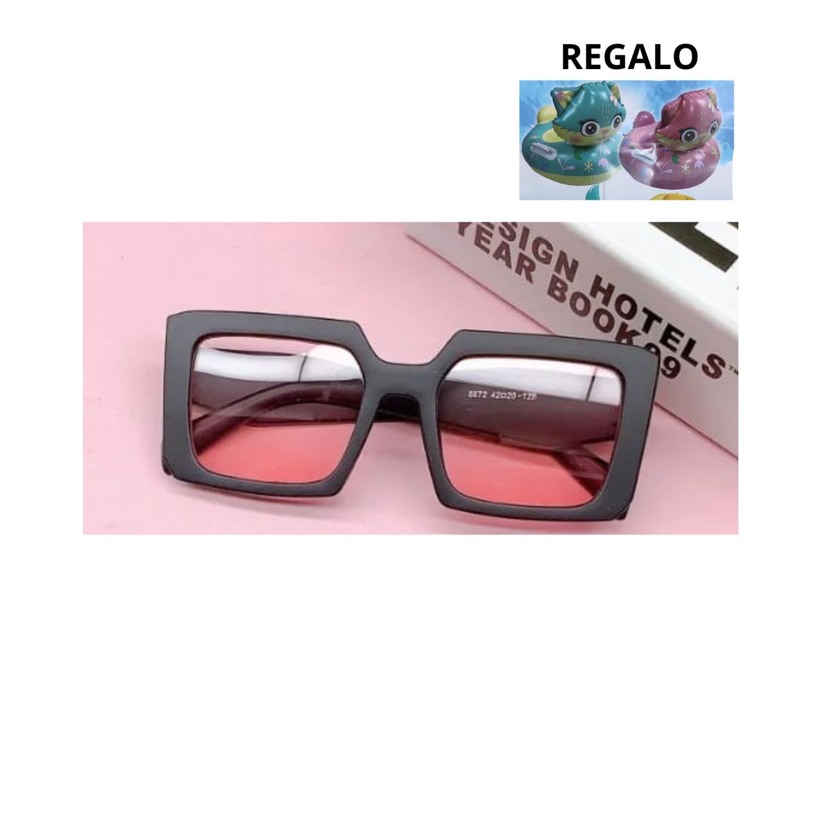 GENERICO - Lentes de Sol Infantil PL3913 Negro Tornasolado + Flotador