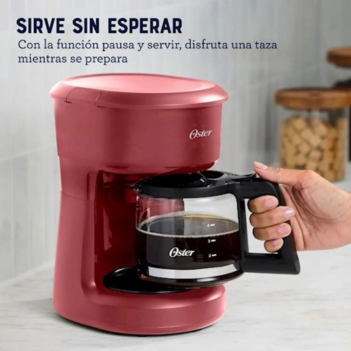 OSTER - Cafetera Oster BVSTDCS51R 5 Tazas con Filtro Reutilizable - Rojo