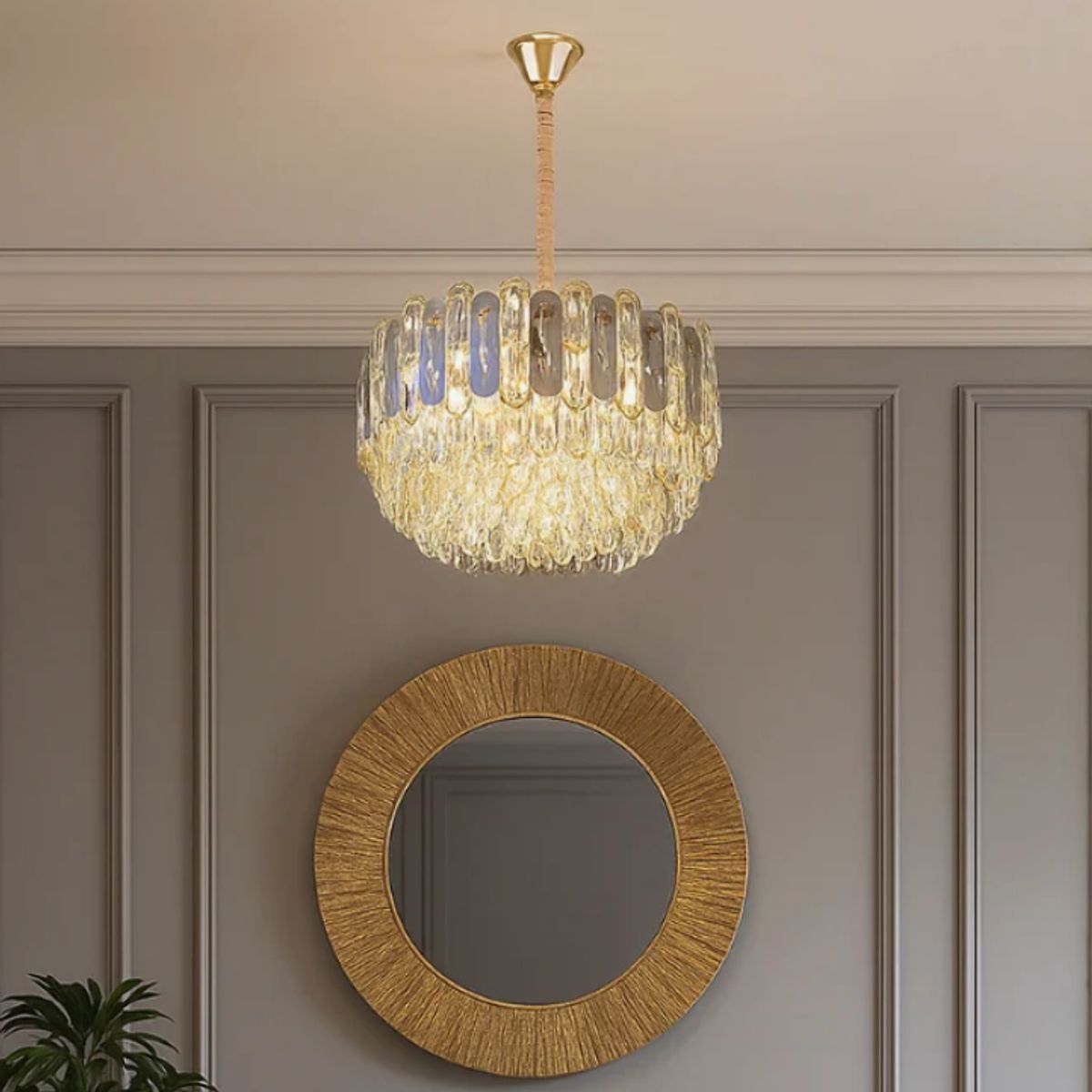 GENERICO - Lámpara Colgante Cristal Gold Led 60W