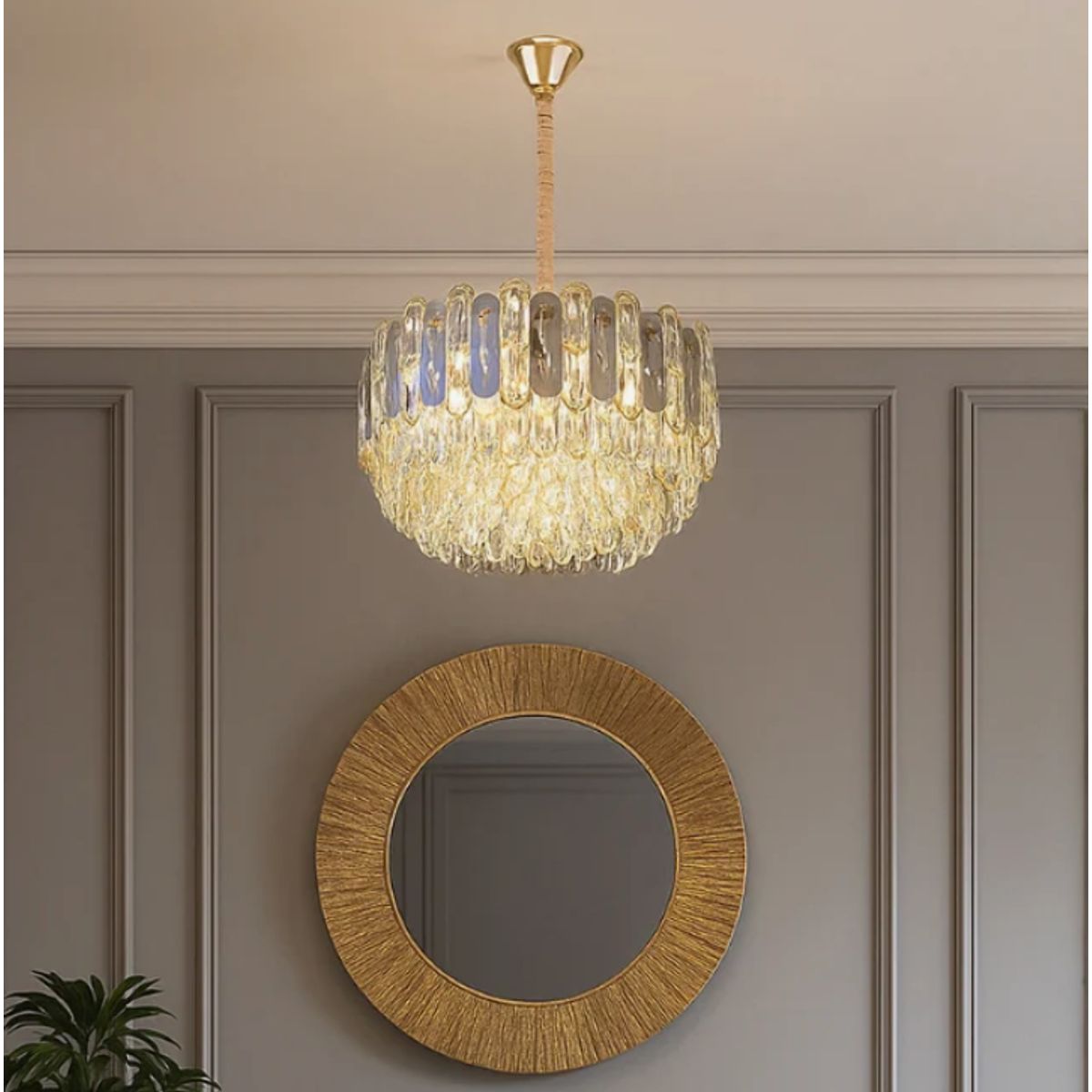 GENERICO - Lámpara Colgante Cristal Gold Led 60W