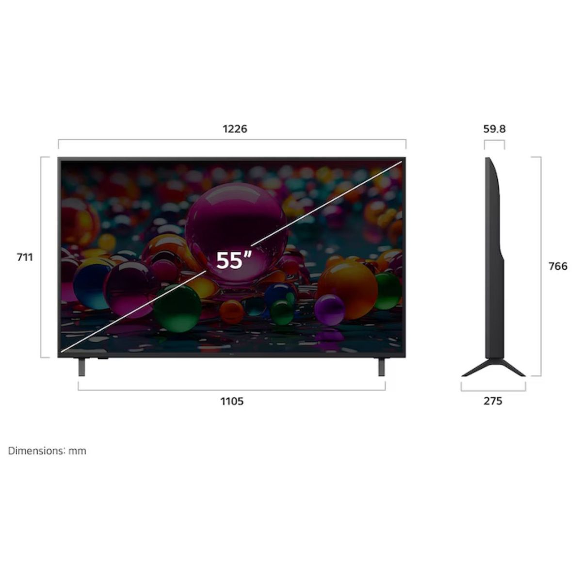 LG - Televisor LG 55" LED UHD 4K Smart TV ThinQ AI 55UA8000PSB  + Soundbar HW-B450