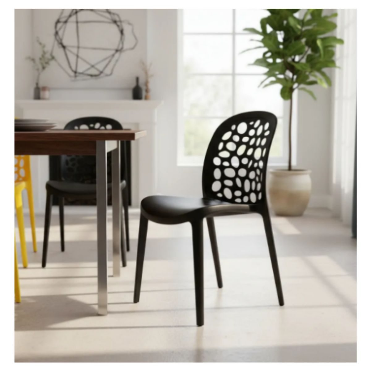 PET MOOD - Silla Moderna Con Respaldo Calado Para Interior o Exterior