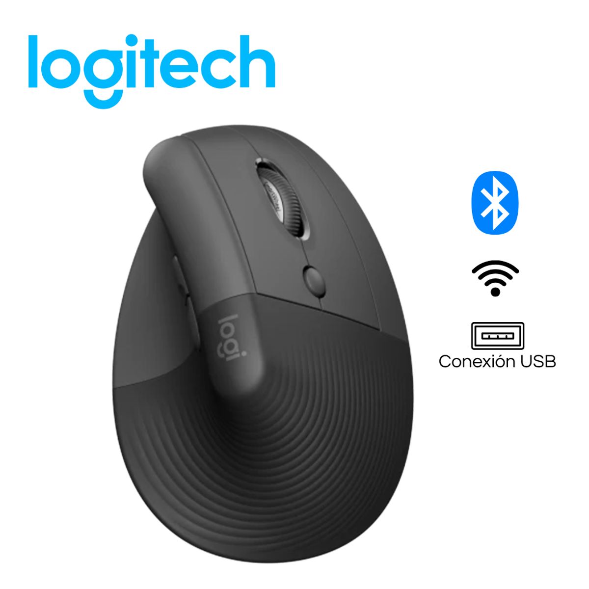 LOGITECH - Mouse Inalámbrico Ergonómico Logitech LIFT Vertical negro 910-006466