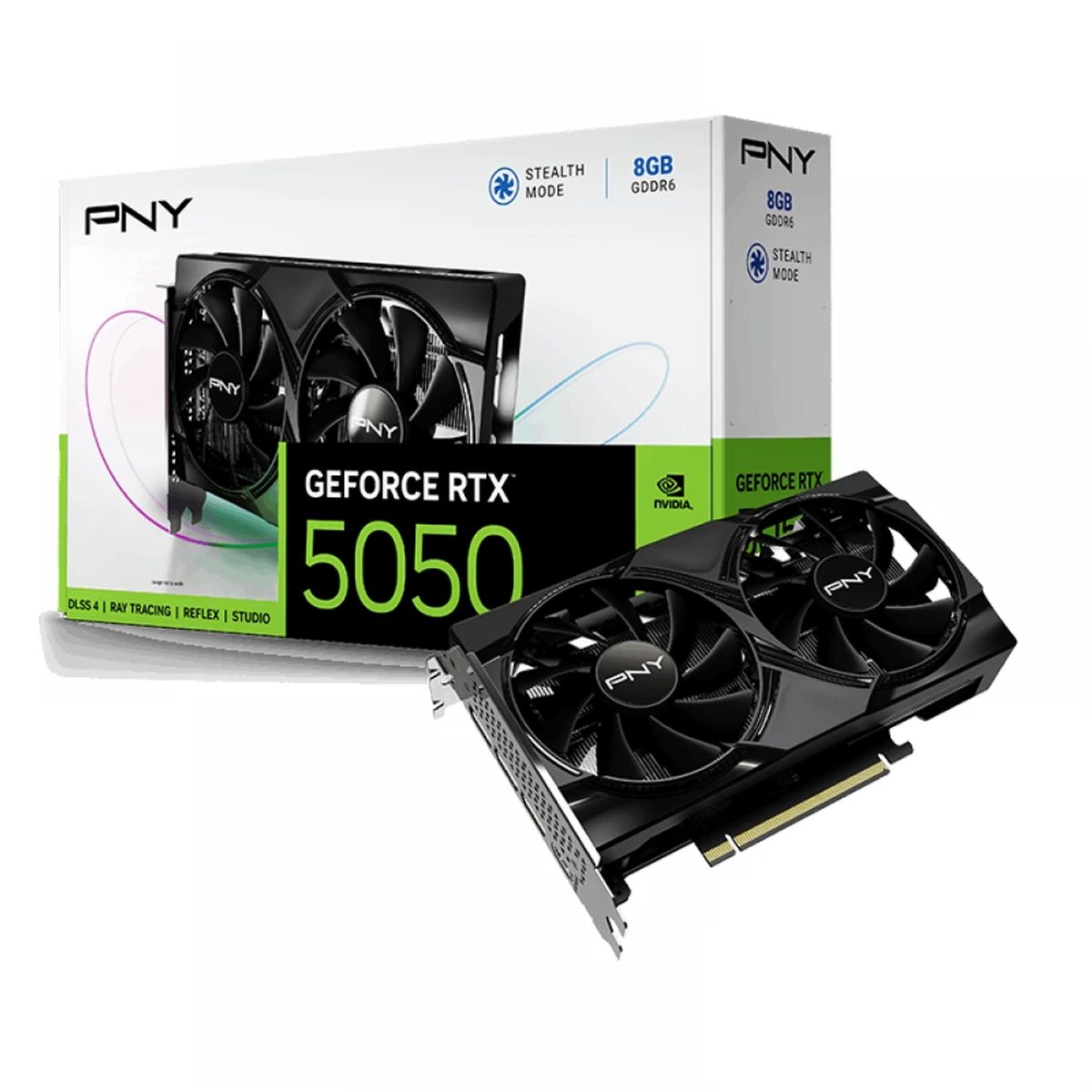 PNY - Tarjeta Gráfica PNY RTX 5050 Dual OC 8GB GDDR6 VCG50508DFXPB1