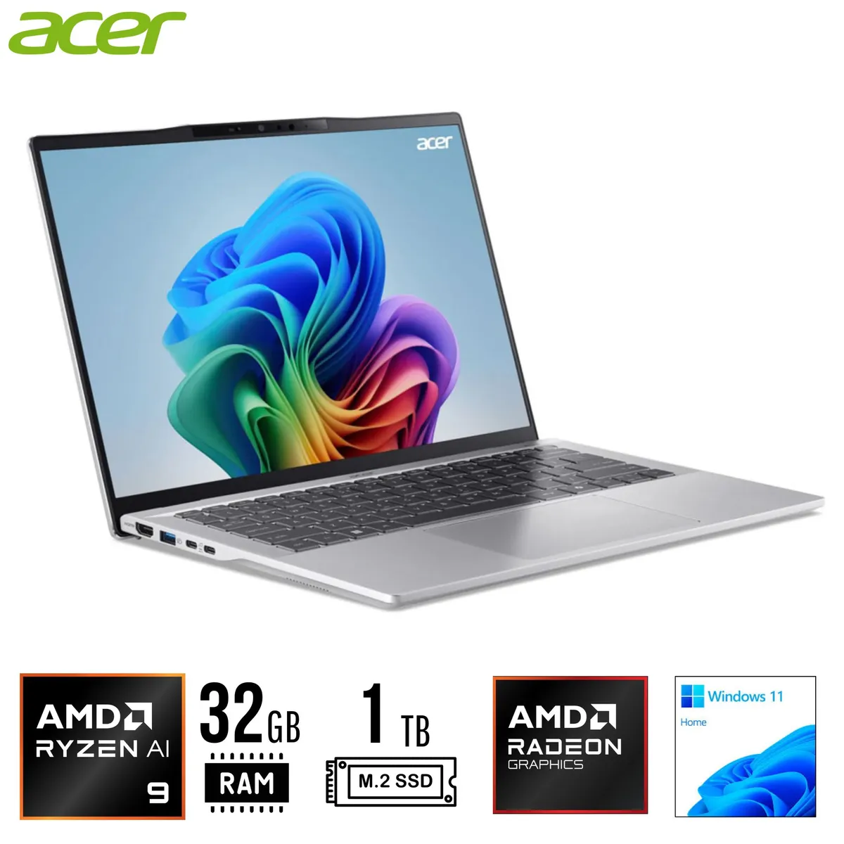 ACER - LAPTOP Acer SF14-61T-R67L 14" FHD IPS AMD Ryzen9 AI 365 RAM 32GB LPDDR5 1TB SSD W11 HOME