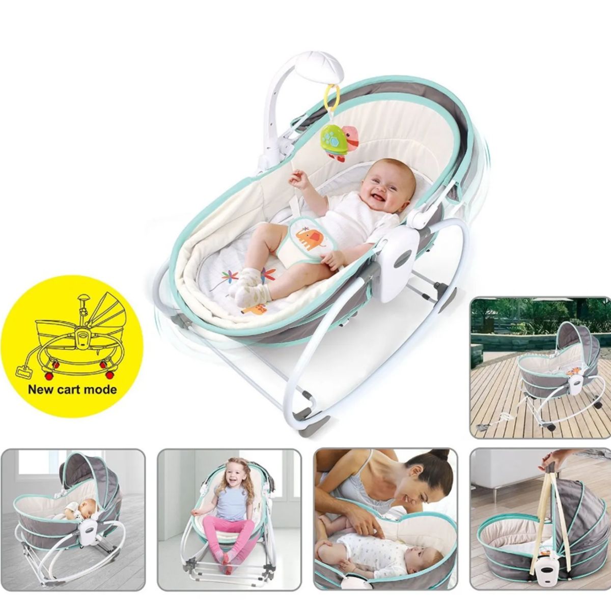 GENERICO - Silla Mecedora y Moisés 6 en 1 de Lujo