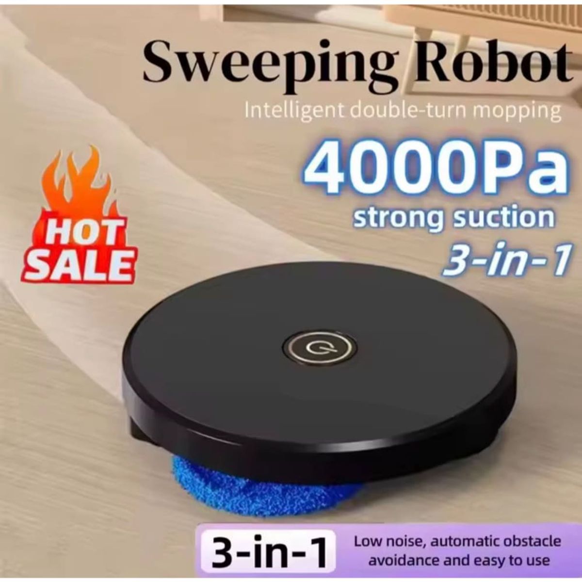 GENERICO - Robot Trapeador Automatico Limpiador Inalambrico Inteligente Smart Negro