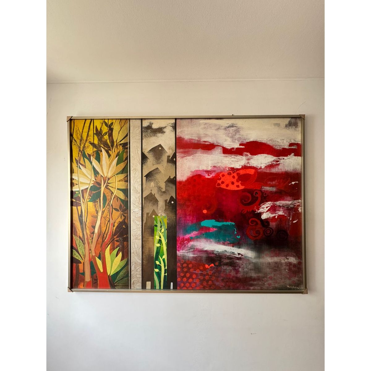 GENERICO - Cuadro abstracto mixto al oleo 172x128cm