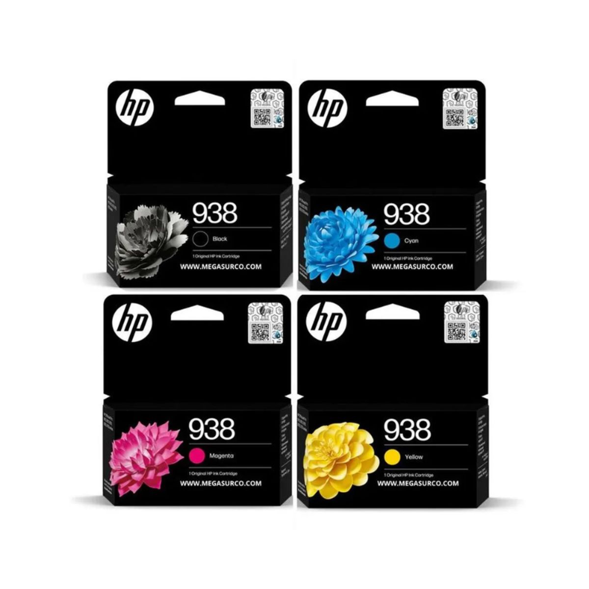 HP - Kit 4 Tintas Hp 938 Original para HP OfficeJet Pro 9110, 9120, 9130, 9720, 9730