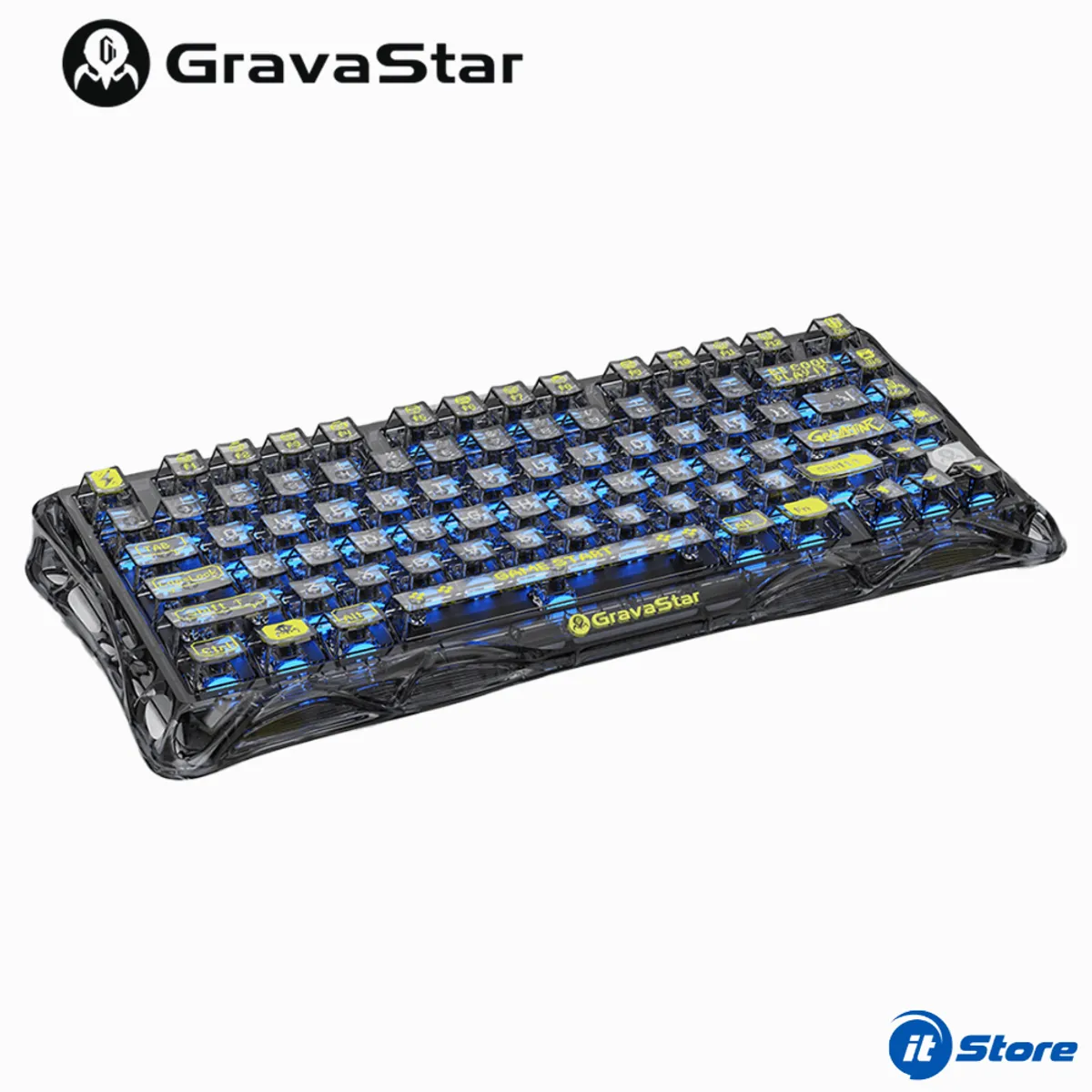 GRAVASTAR - Teclado GravaStar MERCURY K1 LITE Inalambico Ingles TRANSPARENT BLACK