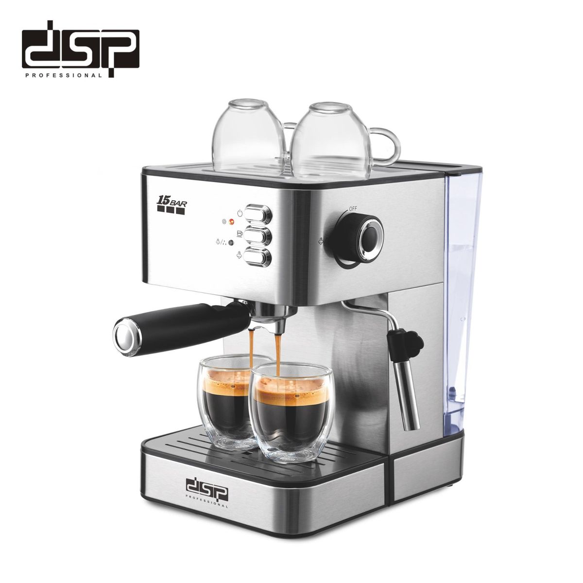 Dsp - CAFETERA EXPRESS MANUAL 15 BARES DSP MK-Y20240 ACERADO