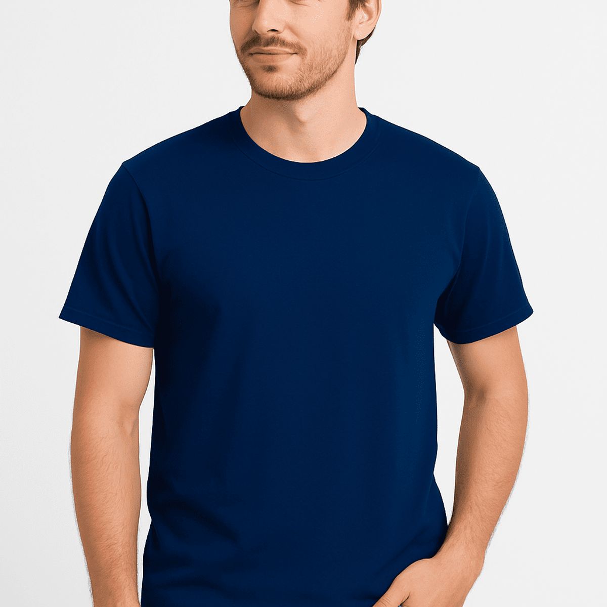 MANYA - Polo Básico de Algodón - Azul Acero