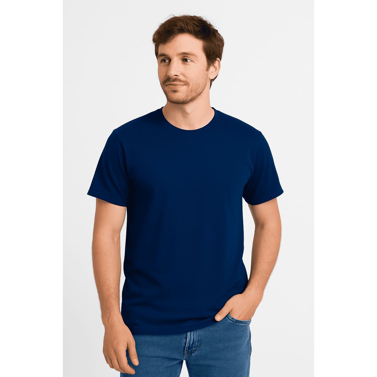 MANYA - Polo Básico de Algodón - Azul Acero