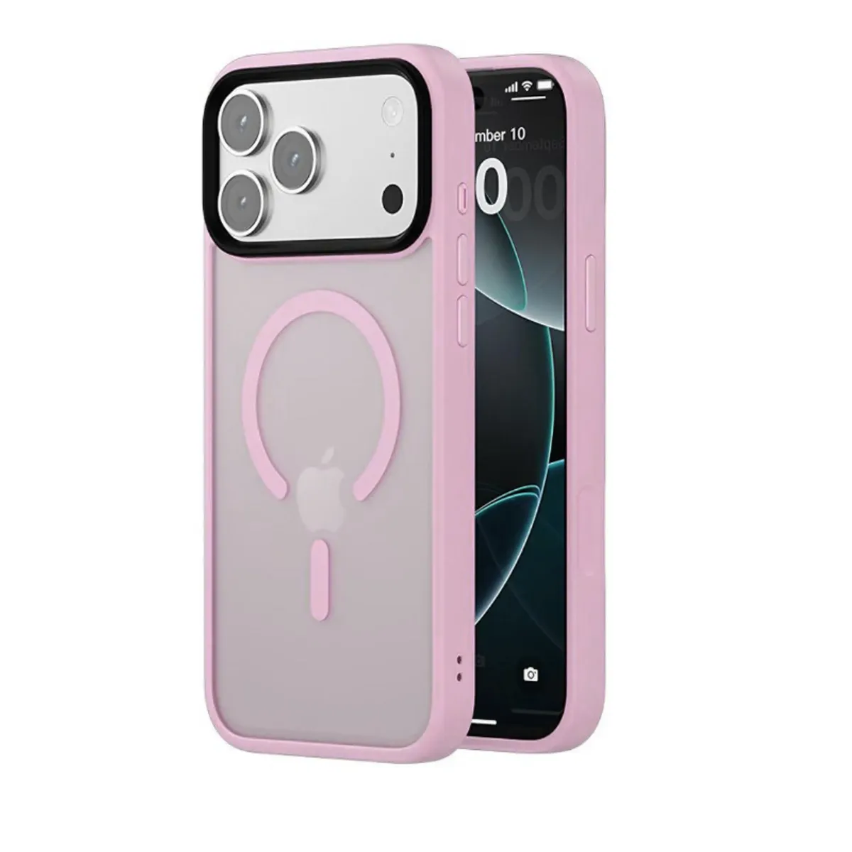 SPACE - case magsafe soft matte para iphone 17 pro max rosado