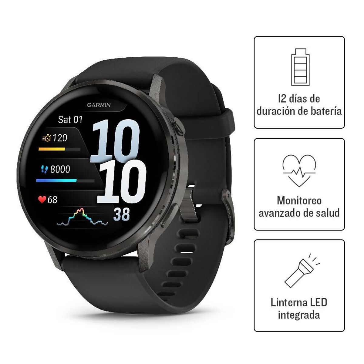 GARMIN - Smartwatch Garmin Venu 4 45mm Gris Running Deporte Fitness