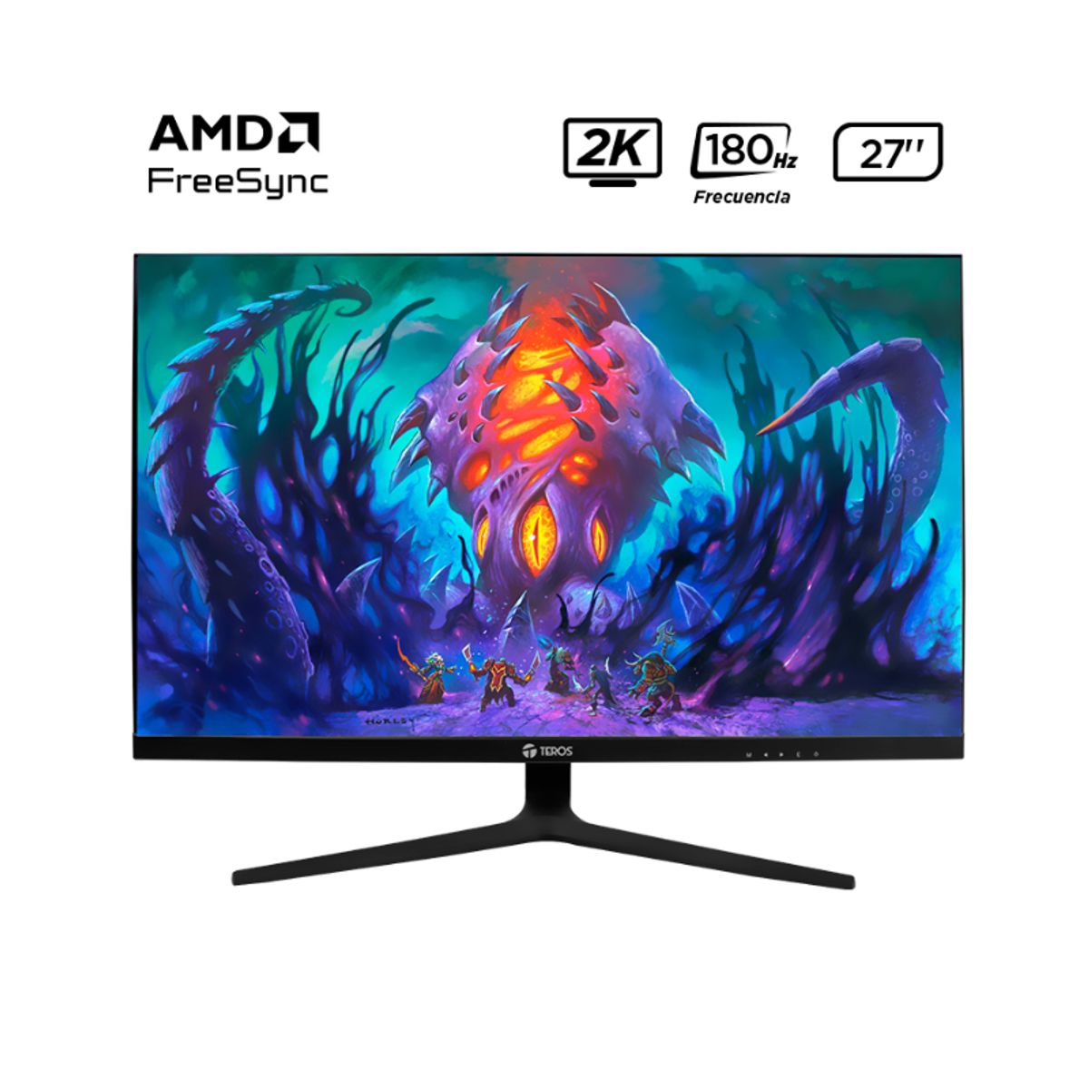 TEROS - Monitor plano gaming TEROS TE-2769G, 27" QHD IPS flat, 180 Hz, 1ms, HDMI, DP, Audio