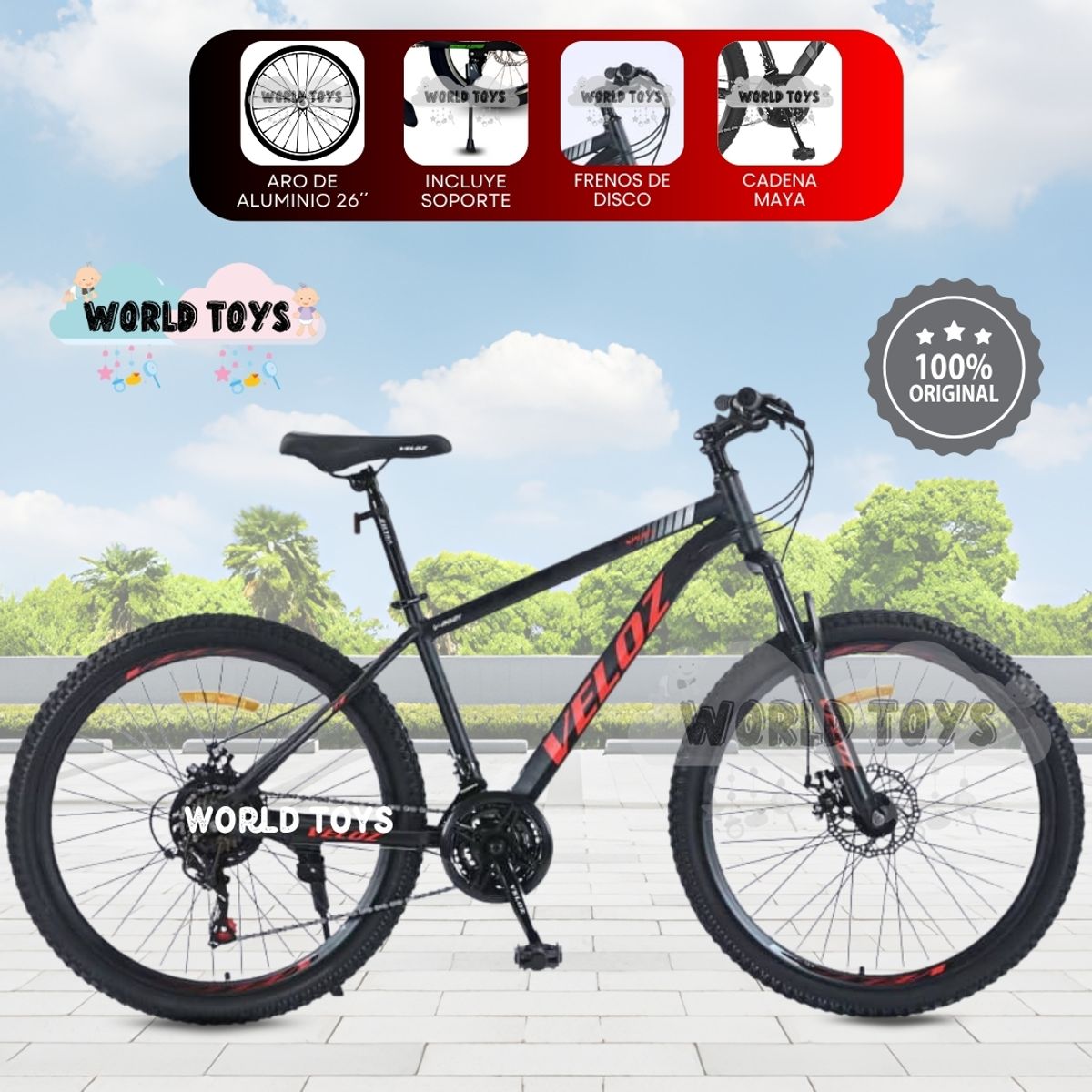 VELOX - Bicicleta Deportiva Aro 26 «ROMANI MTB» Edición Limitada Red