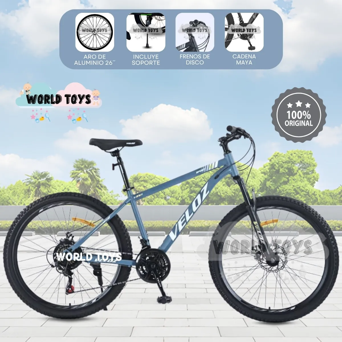 VELOX - Bicicleta Deportiva Aro 26 «ROMANI MTB» Edición Limitada Light Blue