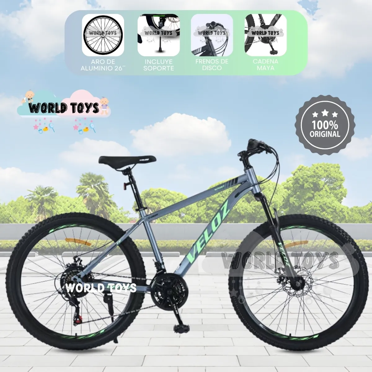 Bicicleta Deportiva Aro 26 «ROMANI MTB» Edición Limitada Green, marca Velox - Foto Principal