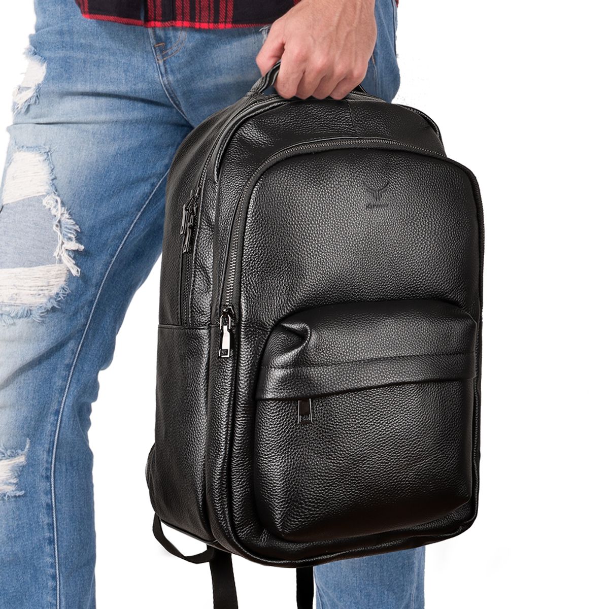 ARMUZ - MOCHILA DE CUERO VACUNO -POLARIS- MH656 PARA LAPTOP