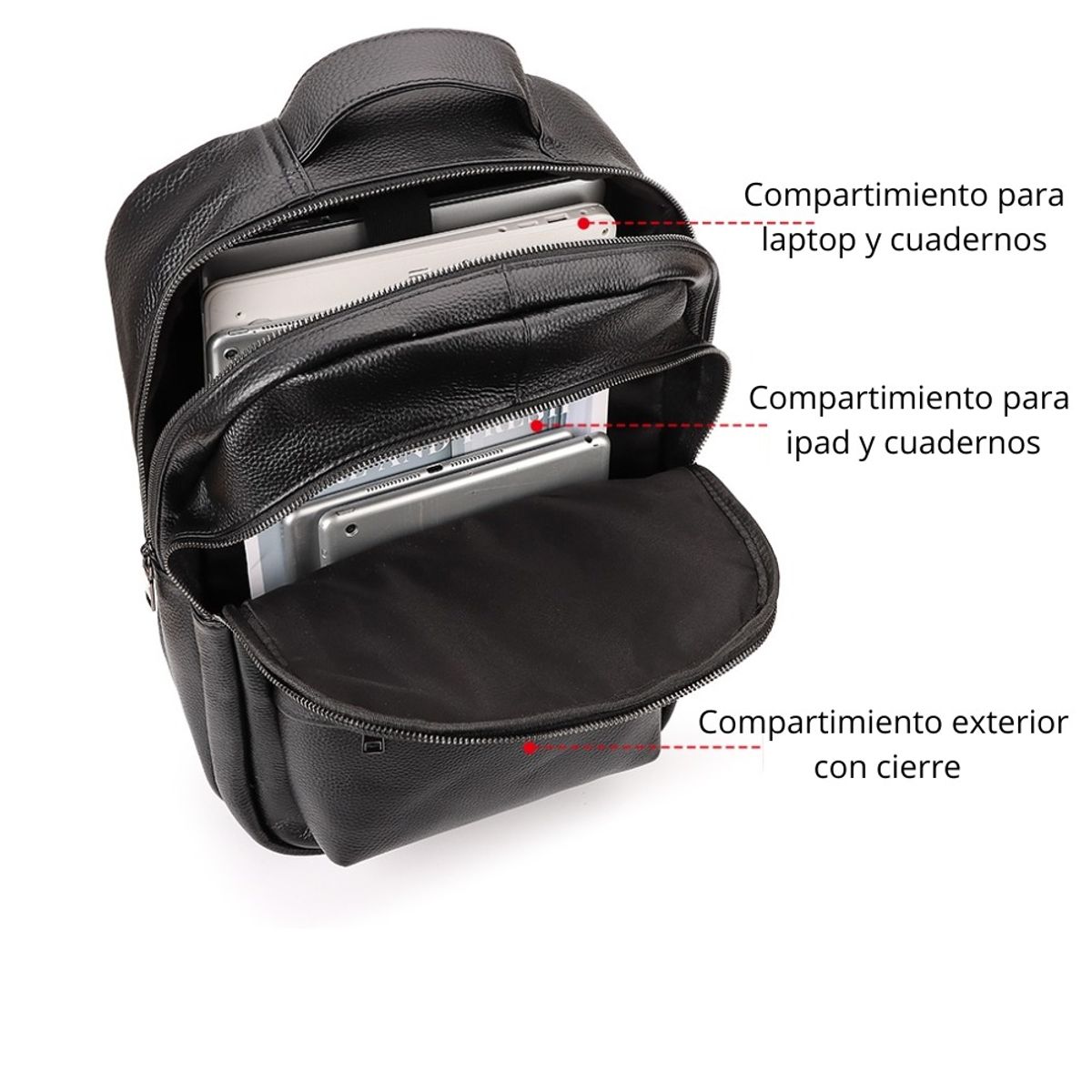 ARMUZ - MOCHILA DE CUERO VACUNO -POLARIS- MH656 PARA LAPTOP