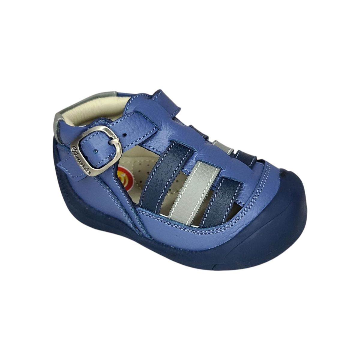 GENERICO - Sandalia pibe semi-ortopédico con gateador azul para niño bebé