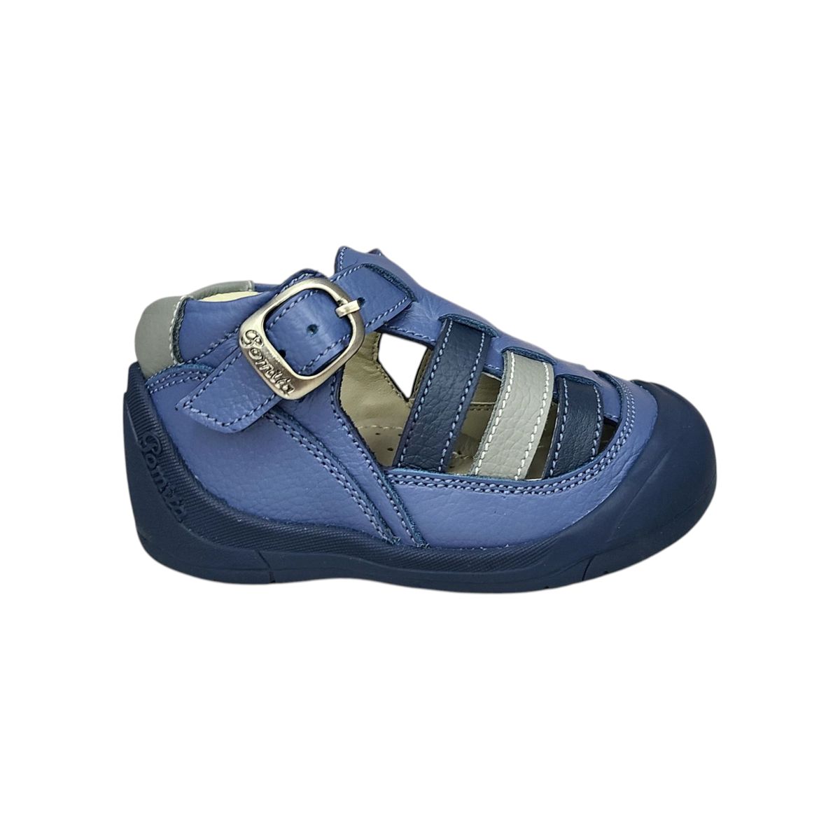 GENERICO - Sandalia pibe semi-ortopédico con gateador azul para niño bebé