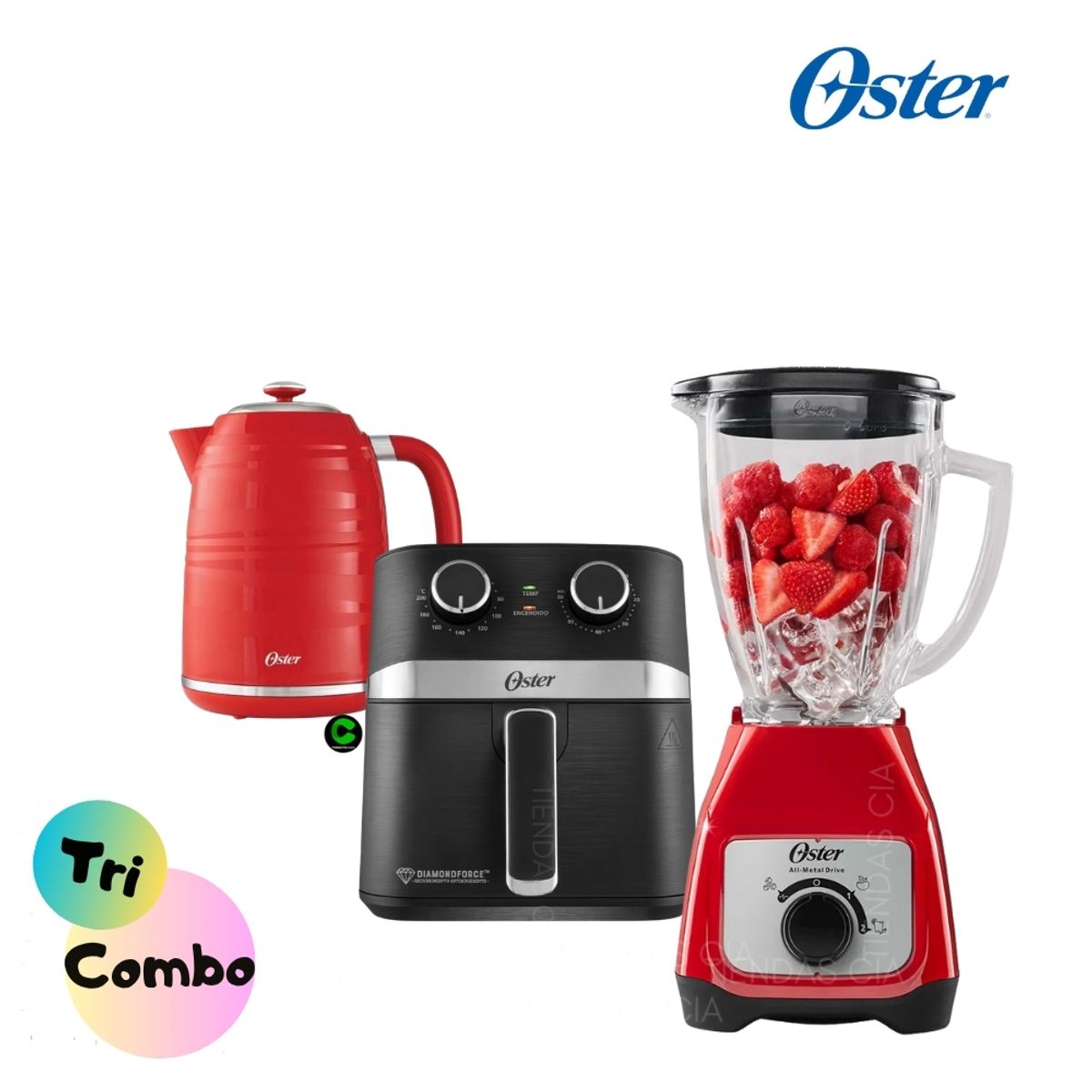 OSTER - Combo Oster Licuadora 1-5L+ Freidora y Hervidor