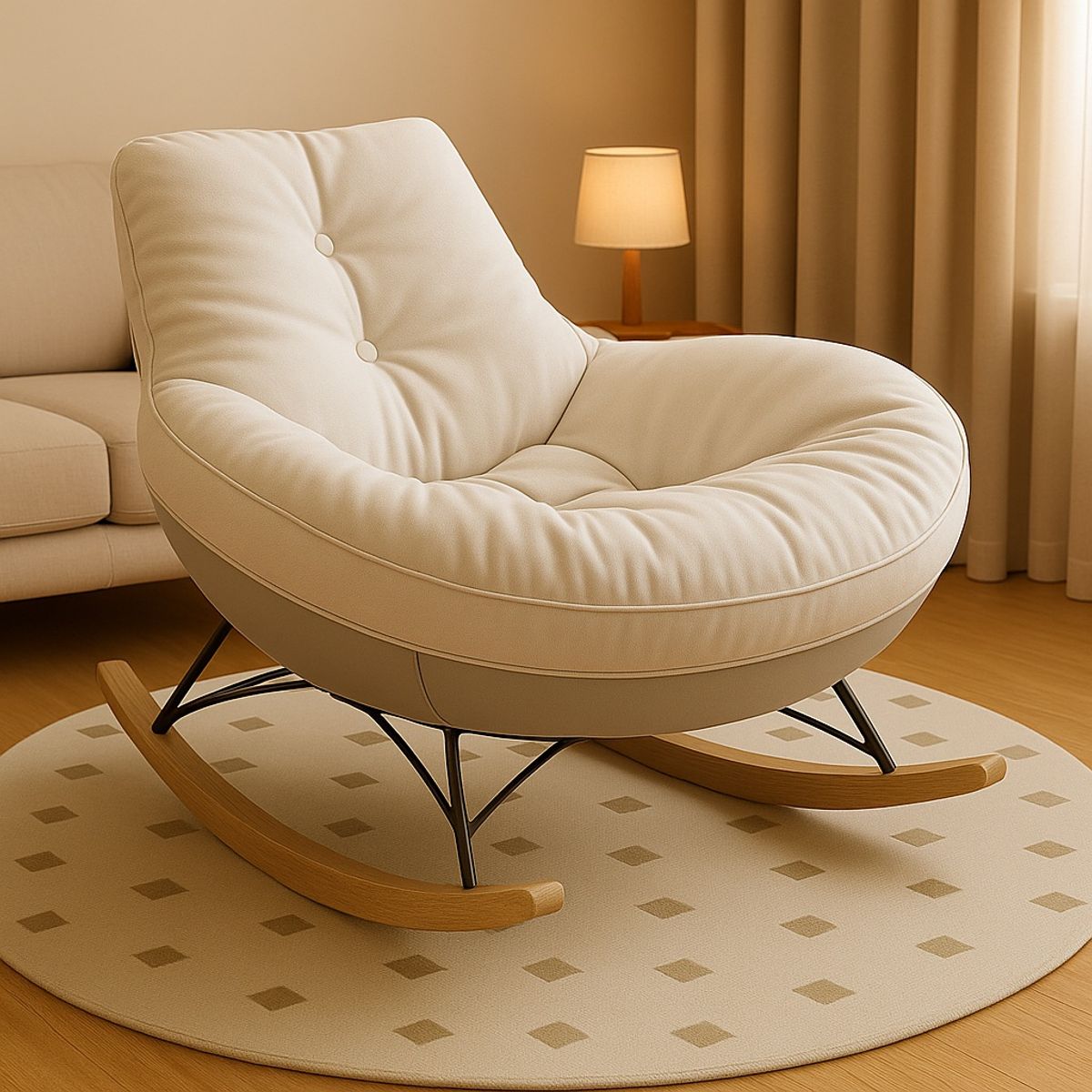 GENERICO - Silla Mecedora de Lujo Estilo Japonés