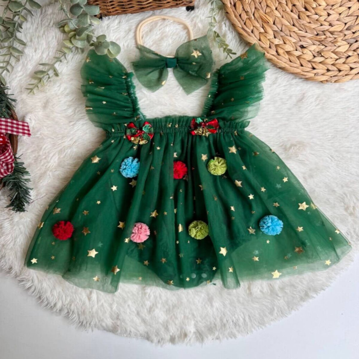 GENERICO - VESTIDO DE BEBÉ NIÑA NAVIDAD